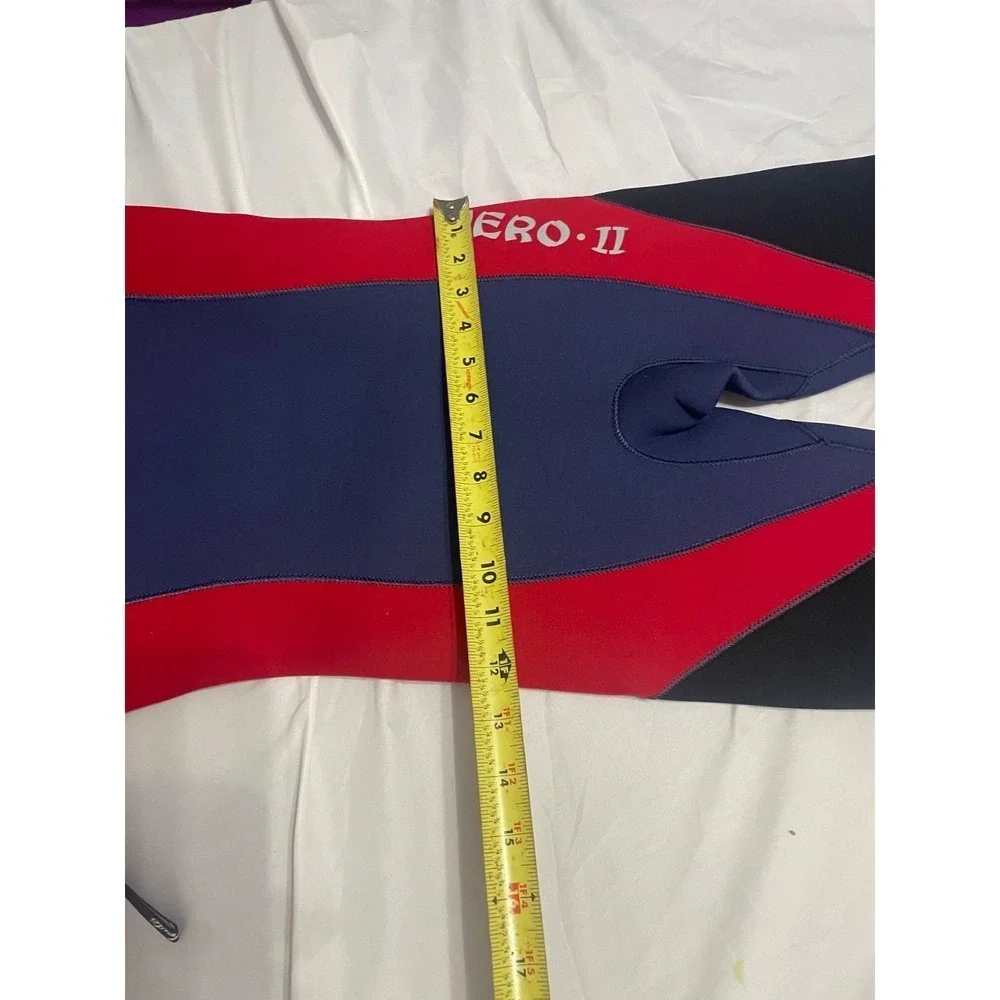NEW!! Hevto Kids Full Body K-22 Wetsuit, Neoprene Blue/ Red Hero II Short Sleeve